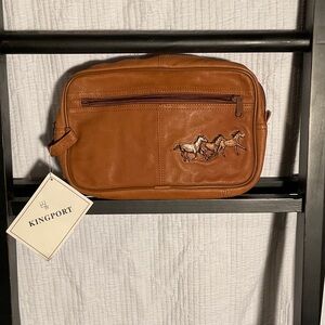 Kingport Brown Leather Utility Bag VINTAGE